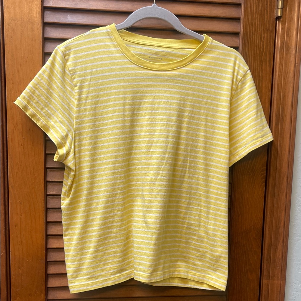 Everlane Yellow and White Striped Tee